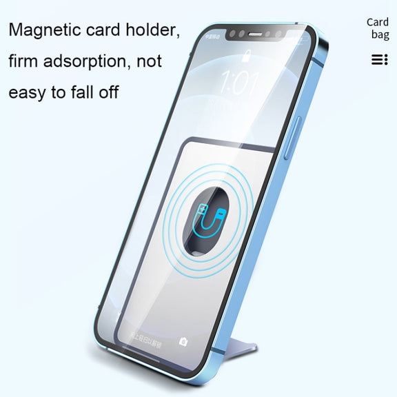 CY133H Silicone Magnetic Phone Holder with Card Holder Function(Black)