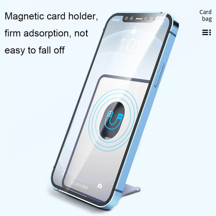 CY133H Silicone Magnetic Phone Holder with Card Holder Function(Black)