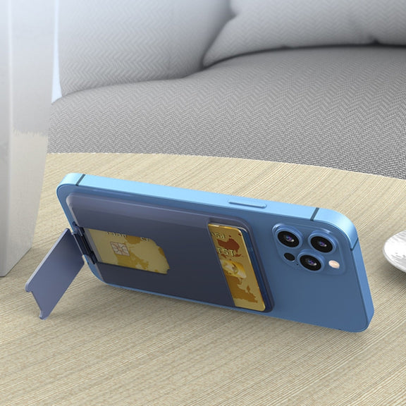 CY133H Silicone Magnetic Phone Holder with Card Holder Function(Black)