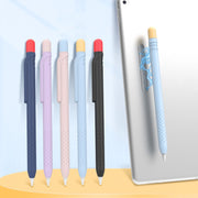 CY152 Magnetic Silicone Storage Colorblock Pen Holder For Apple Pencil 1(Light Blue)