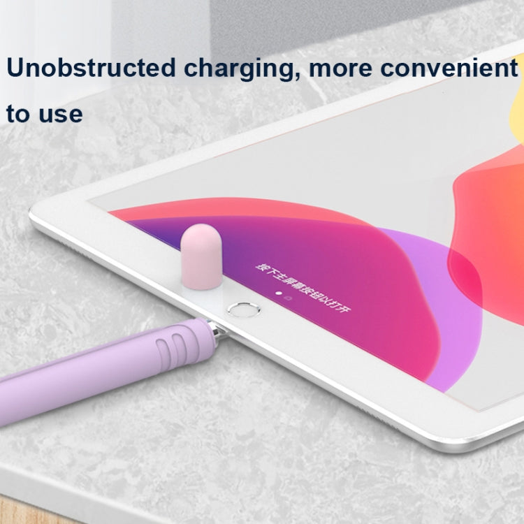 CY152 Magnetic Silicone Storage Colorblock Pen Holder For Apple Pencil 1(Light Blue)