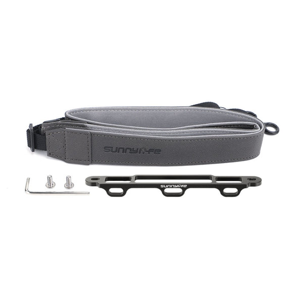Sunnylife MM3-GS389 For Mini 3 Pro DJI RC with Screen Remote Control Leather Lanyard(Black Gray)