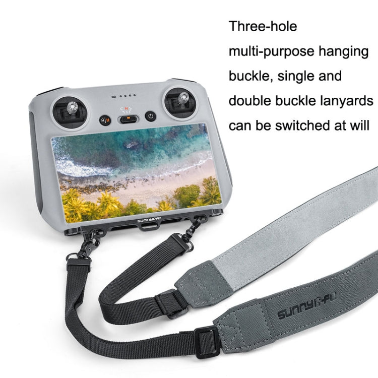 Sunnylife MM3-GS389 For Mini 3 Pro DJI RC with Screen Remote Control Leather Lanyard(Black Gray) - Others by Sunnylife | Online Shopping South Africa | PMC TechLife | Buy Now Pay Later Mobicred