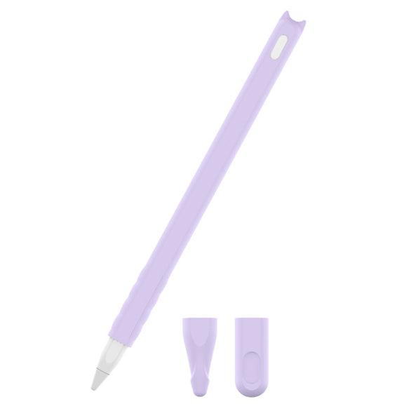 2 PCS Cartoon Touch Silicone Pen Case For Apple Pencil 2(Light Purple)