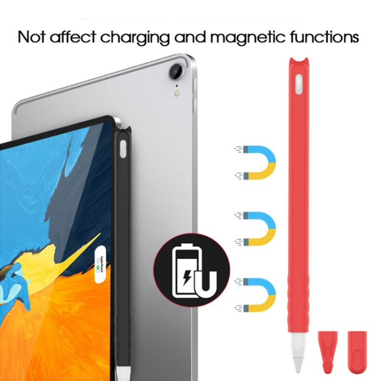 2 PCS Cartoon Touch Silicone Pen Case For Apple Pencil 2(Sky Blue)