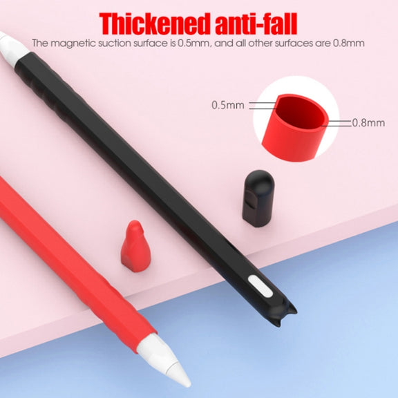 2 PCS Cartoon Touch Silicone Pen Case For Apple Pencil 2(White)