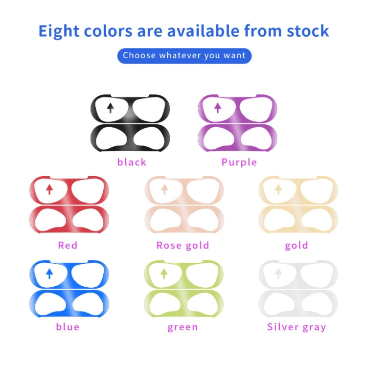 2 PCS Headphone Inner Cover Sticker Dustproof Protective Film For Airpods 3(Rose Gold)