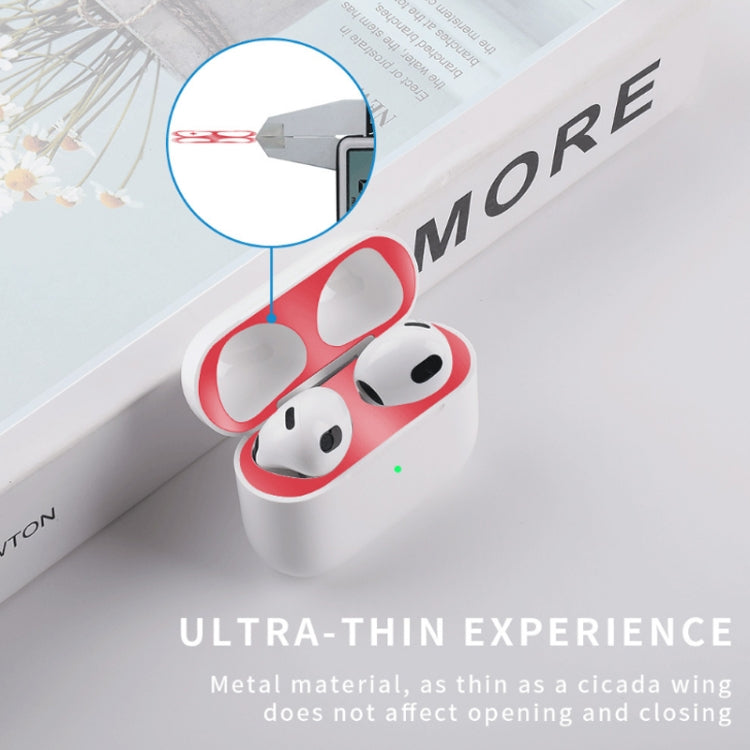 2 PCS Headphone Inner Cover Sticker Dustproof Protective Film For Airpods 3(Rose Gold)