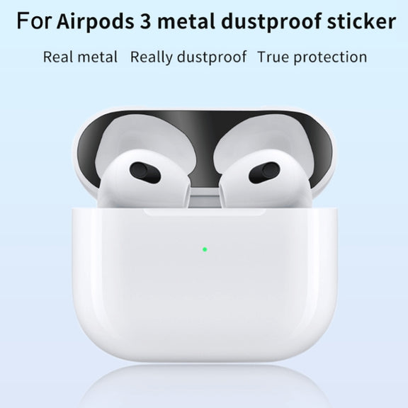 2 PCS Headphone Inner Cover Sticker Dustproof Protective Film For Airpods 3(Rose Gold)