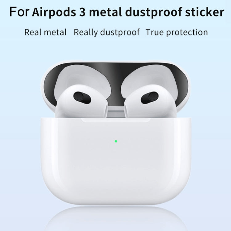 2 PCS Headphone Inner Cover Sticker Dustproof Protective Film For Airpods 3(Rose Gold)