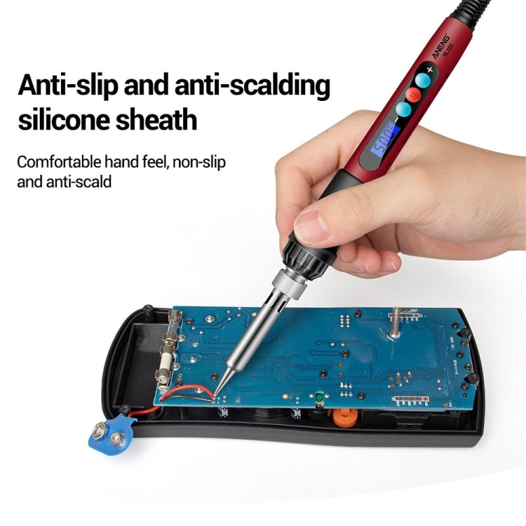 ANENG SL103 25pcs/set Intelligent Digital Display Temperature Adjustment Household Constant Temperature Soldering Iron Set 60W Internal Heat Welding Tool Kit(EU Plug) - free shipping - PMC TechLife - Order now!