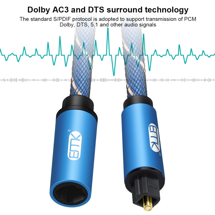 EMK Male To Female SPDIF Paired Digital Optical Audio Extension Cable, Cable Length: 3m (Blue) - free shipping - PMC TechLife - Order now!