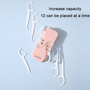 FukuBook Portable Mini Automatic Opening and Closing Floss Storage Box with Floss(Pink)