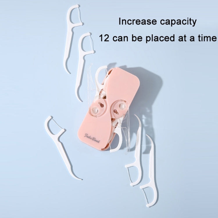 FukuBook Portable Mini Automatic Opening and Closing Floss Storage Box with Floss(Pink)