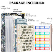 A6 PU Leather Color Printing Notebook Zipper Bag Loose-leaf Budget Binder(Leopard Proter-Brown)