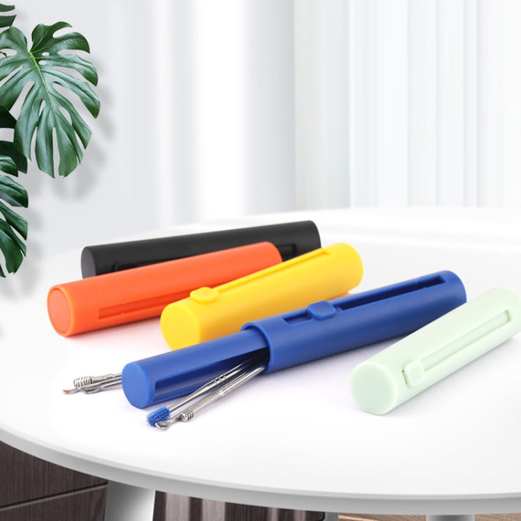 2 Packs Push-Pull Cylinder Storage Ear Scoop Set, Specification: 7 PCS/Set Blue - Ear Care Tools by PMC TechLife | Online Shopping South Africa | PMC TechLife | Buy Now Pay Later Mobicred