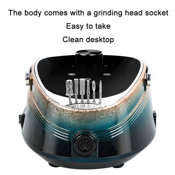 Ice Flower Gradient Rechargeable Low Noise Nail Polishing Machine, Specification: EU Plug (Pink Blue)
