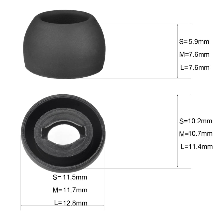 6 PCS Silicone Earplugs For TWS Samsung Galaxy Buds Pro( Large Black) - Anti-dust & Ear Caps by PMC TechLife | Online Shopping South Africa | PMC TechLife
