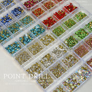 2 Sets Nail Art 6 Grid Pointed Bottom Diamond Nail Jewelry, Specification: 02 AB