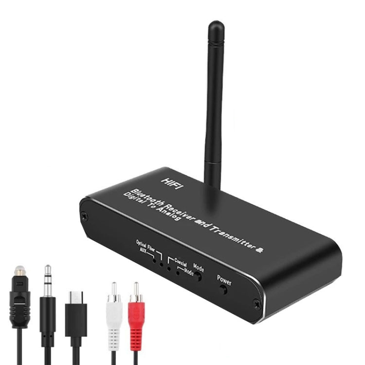 D09 2 In 1 AUX Wireless Bluetooth Receiver RCA Fiber Coaxial Bluetooth Transmitter - Audio Receiver Transmitter by PMC TechLife | Online Shopping South Africa | PMC TechLife