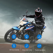 Motorcycle Helmet Call Music Navigation Bluetooth Headset, Color: Red(Soft Pipe Microphone)