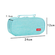 Large Capacity Multi-layer Portable Stationery Bag Canvas Pen Bag(Grey)