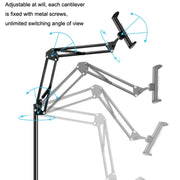 135cm Mobile Phone Tablet Live Broadcast Bedside Lifting Bracket Floor Model (Black)
