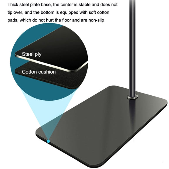 135cm Mobile Phone Tablet Live Broadcast Bedside Lifting Bracket Floor Model (Black)