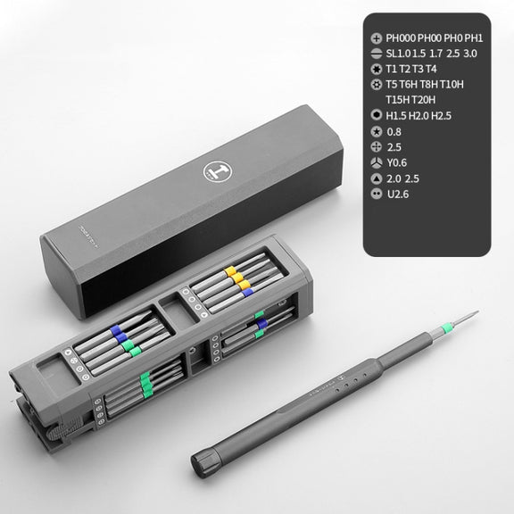 GREENER Screw Knife Set Disassembling Maintenance Tool, Series: 30 In 1 Aluminum Barrel