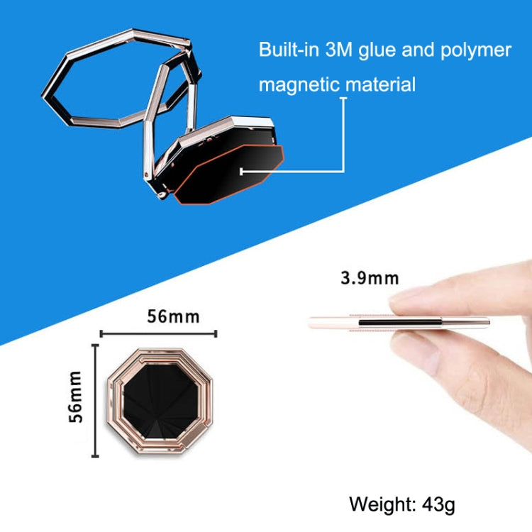 Metal Ring Buckle Live Rotating Magnetic Suction Car Desktop Tablet Folding Phone Bracket(Rose Red) - free shipping - PMC TechLife - Order now!