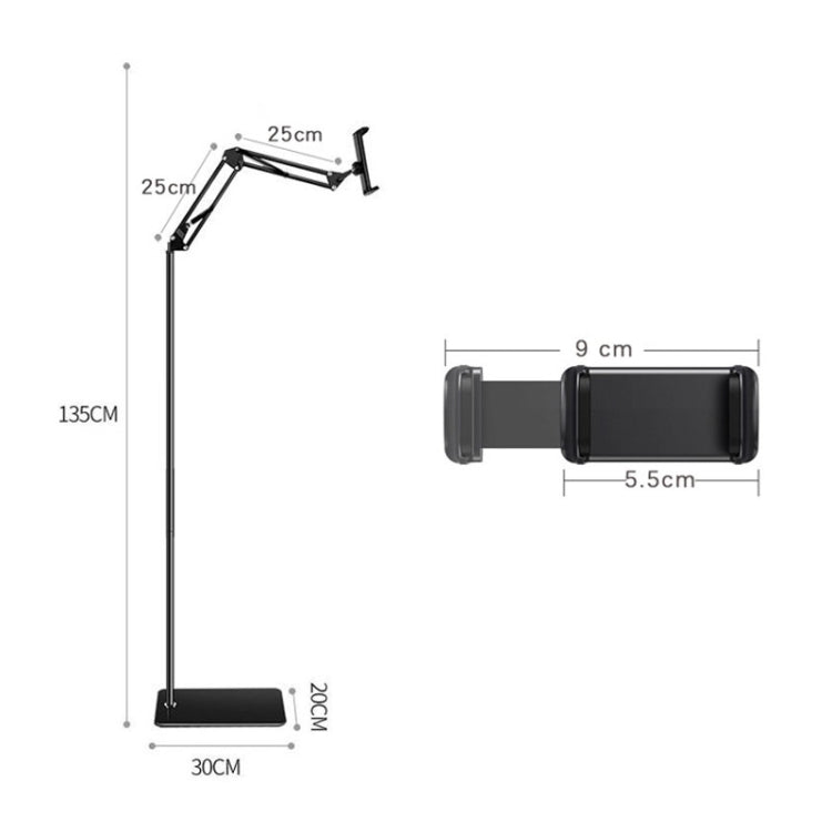 135cm Cantilever Floor Model Mobile Phone Live Broadcast Bedside Lifting Bracket - Lazy Bracket by PMC TechLife | Online Shopping South Africa | PMC TechLife
