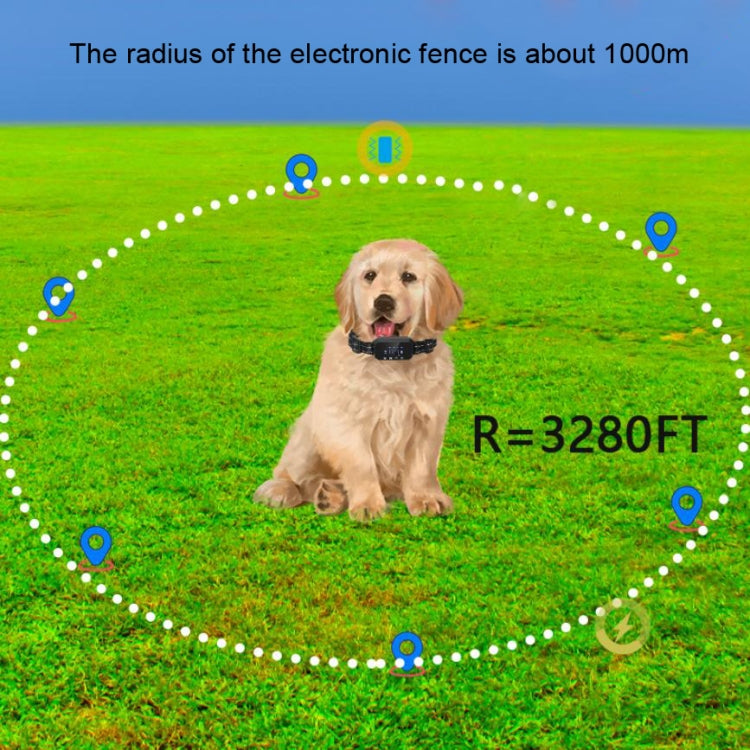 Dog Trainer Electronic Fence Smart GPS Wireless Bark Stop(White)