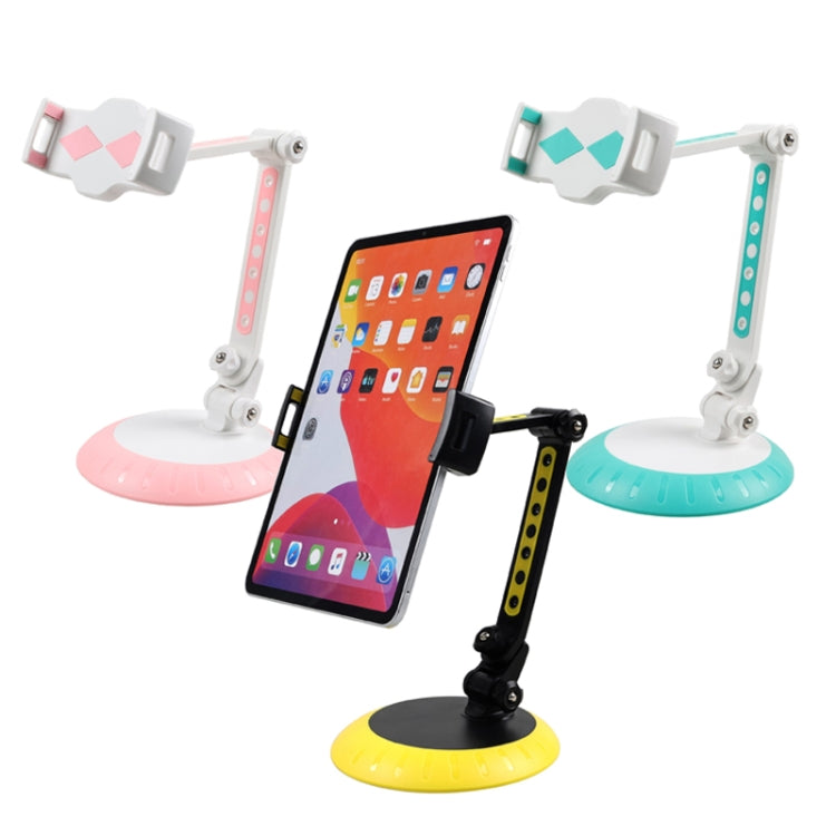 CJ-010 Rotating Desktop Tablet Bracket Foldable Online Learning Support Bracket(Pink White)
