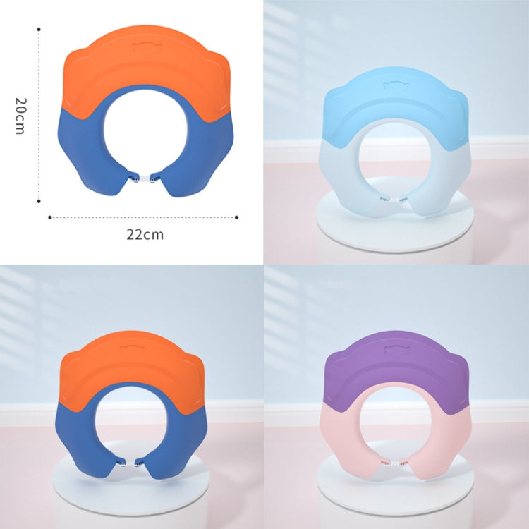 3PCS Shampoo Earmuffs Silicon Infant Wash Bath Cap Child Washing Hat(Orange)