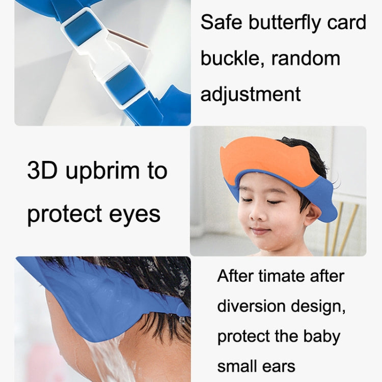3PCS Shampoo Earmuffs Silicon Infant Wash Bath Cap Child Washing Hat(Orange)