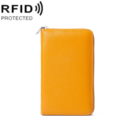 1659 RFID Anti-magnetic Anti-theft Passport Bag Document Bag Wallet(Yellow) - free shipping - PMC Jewellery - Order now!