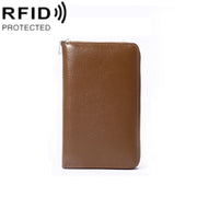 1659 RFID Anti-magnetic Anti-theft Passport Bag Document Bag Wallet(Brown)