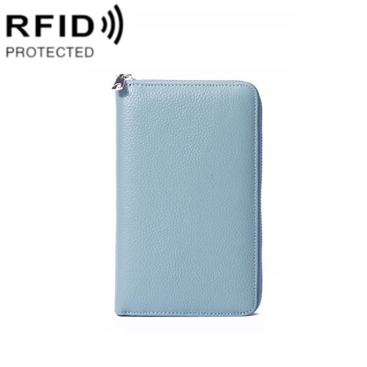 1659 RFID Anti-magnetic Anti-theft Passport Bag Document Bag Wallet(Linen Blue) - free shipping - PMC Jewellery - Order now!