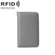 1659 RFID Anti-magnetic Anti-theft Passport Bag Document Bag Wallet(Grey)