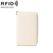 1659 RFID Anti-magnetic Anti-theft Passport Bag Document Bag Wallet(Ivory White)