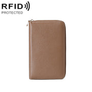 1659 RFID Anti-magnetic Anti-theft Passport Bag Document Bag Wallet(Coffee)