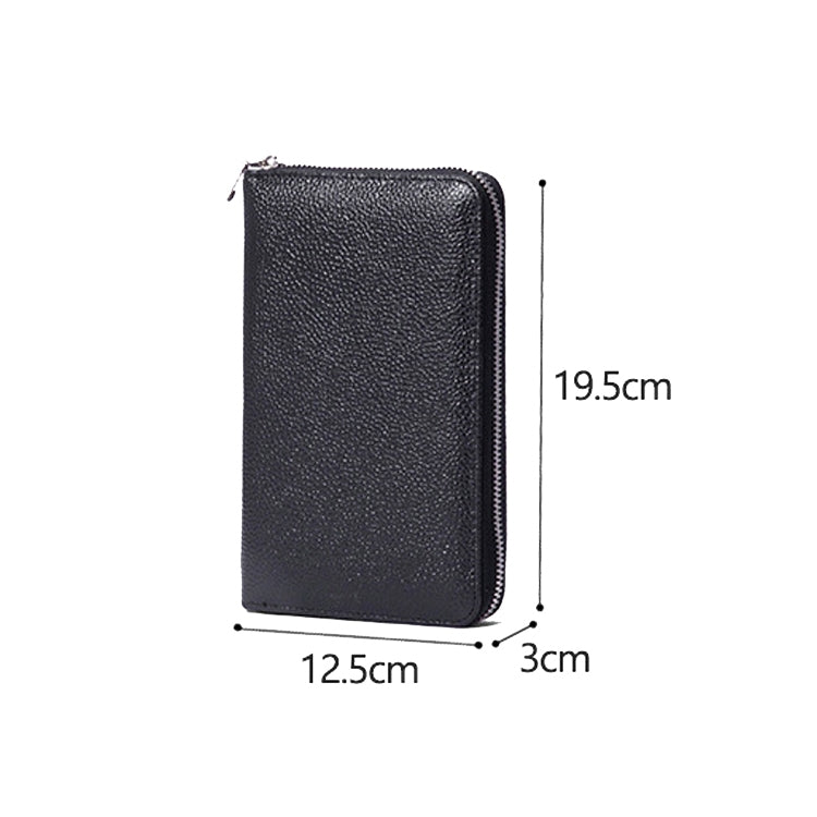 1659 RFID Anti-magnetic Anti-theft Passport Bag Document Bag Wallet(Lotus)