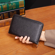 1659 RFID Anti-magnetic Anti-theft Passport Bag Document Bag Wallet(Lotus)