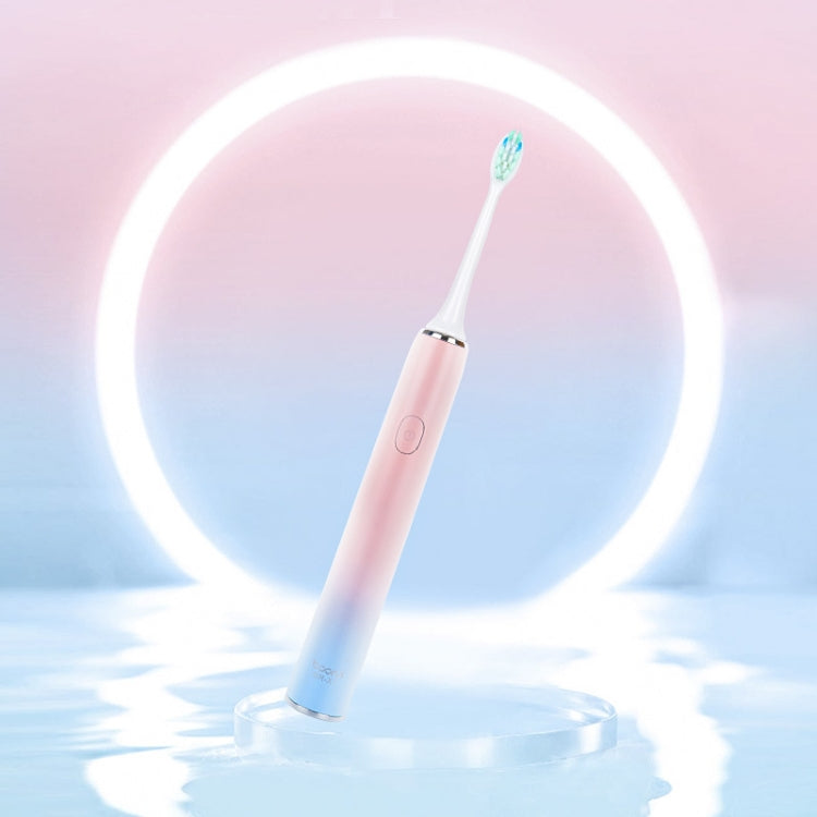 Boorui BR-X7 Smart USB Electric Adults Toothbrush Gradient Oral Hygiene Ultrasonic Toothbrush(Pink) - Toothbrushes by Boorui | Online Shopping South Africa | PMC TechLife | Buy Now Pay Later Mobicred
