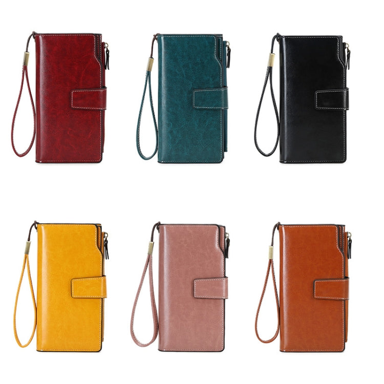 1669 RFID Anti-magnetic Anti-theft Retro Long Wallet Card Holder Document Bag(Retro Brown) - Antimagnetic RFID Package by PMC Jewellery | Online Shopping South Africa | PMC Jewellery | Buy Now Pay Later Mobicred