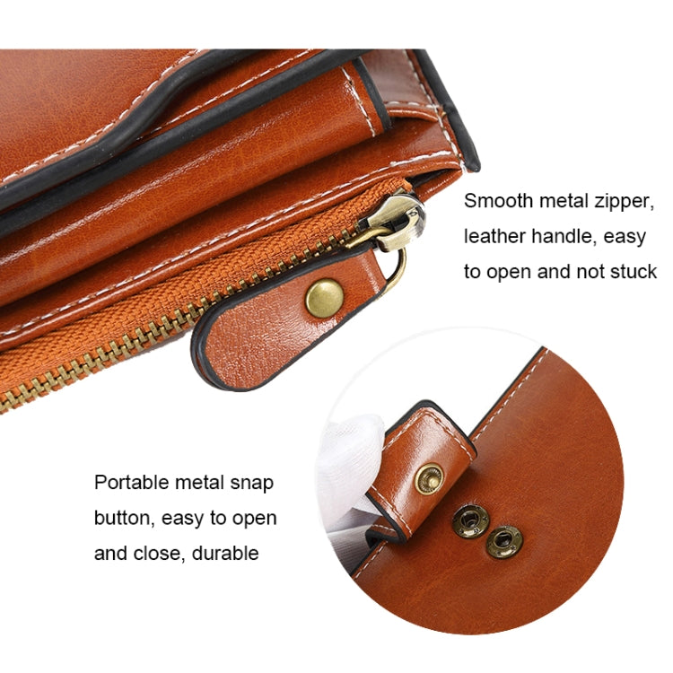 1669 RFID Anti-magnetic Anti-theft Retro Long Wallet Card Holder Document Bag(Retro Brown) - Antimagnetic RFID Package by PMC Jewellery | Online Shopping South Africa | PMC Jewellery | Buy Now Pay Later Mobicred