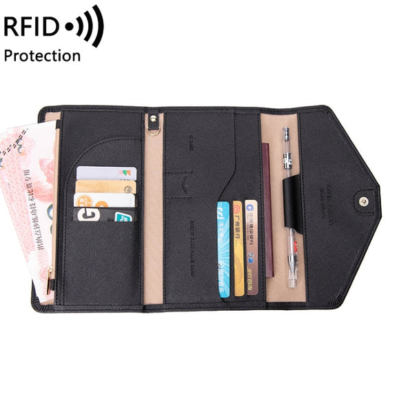 1655 RFID Anti-magnetic Anti-theft Passport Bag Document Bag Card Bag(Black)