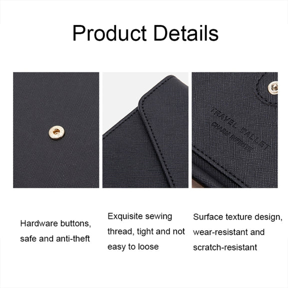 1655 RFID Anti-magnetic Anti-theft Passport Bag Document Bag Card Bag(Black)