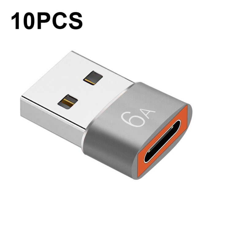10 PCS HOWJIM HJ003 Type-C To USB3.0 Adapter Support Charging & Data Cable Transfer(Silver) - Type-C Adapter by HOWJIM | Online Shopping South Africa | PMC Jewellery | Buy Now Pay Later Mobicred