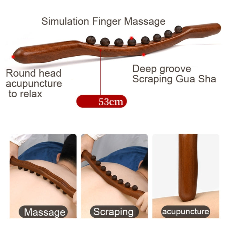 Eight-bead Beech Wood Carbonized Massage Stick Rolling Tendon Scraping Stick 53cm - free shipping - PMC TechLife - Order now!